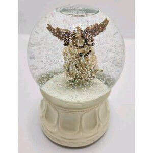 Angel Musical Snow Globe Toyo Christmas Harp‎ White
